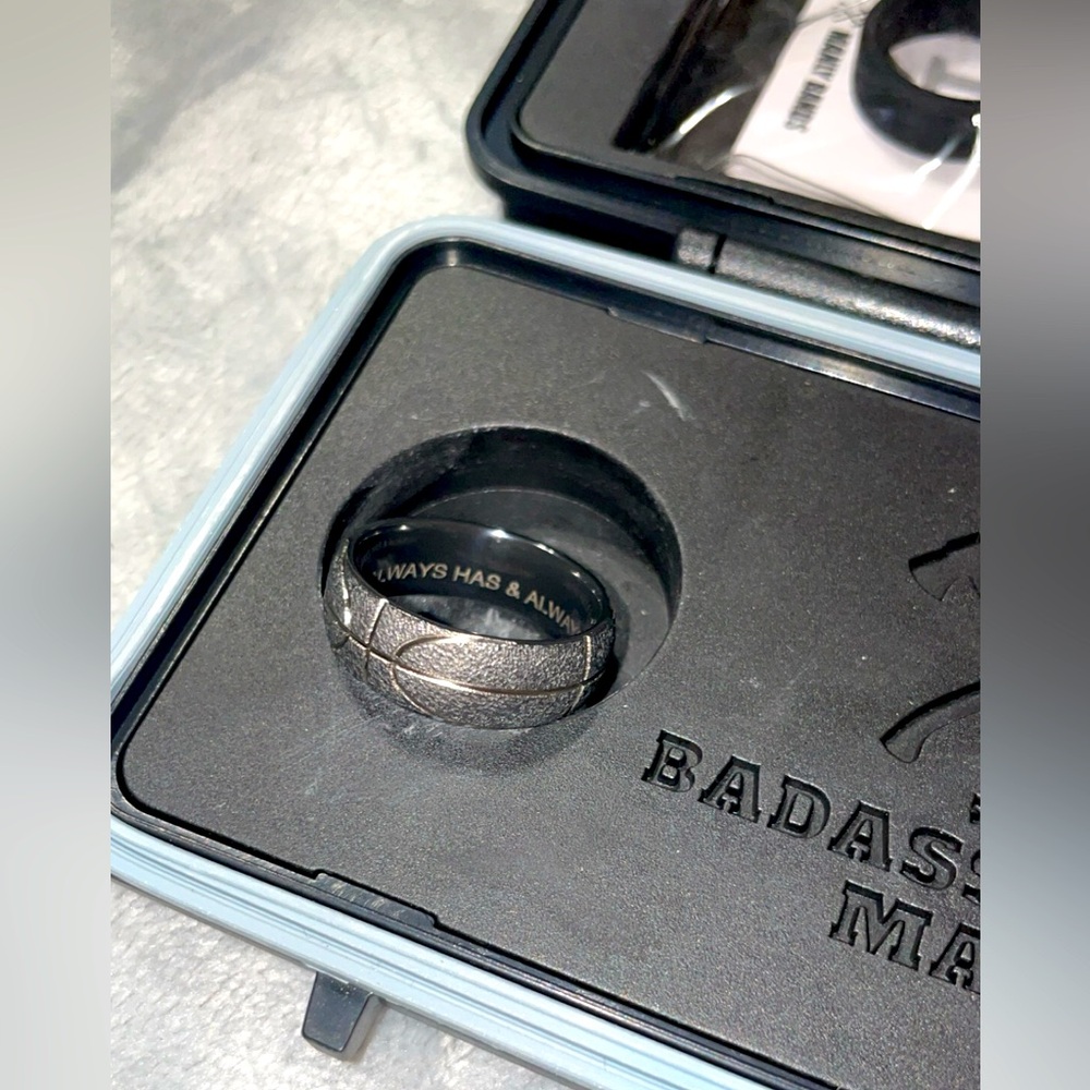 BRAND NEW Men’s size 11 Black Zirconium custom made wedding band